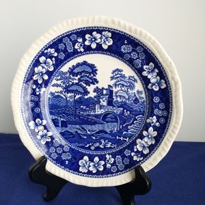 SPODE Salad Plate Blue Tower EUC